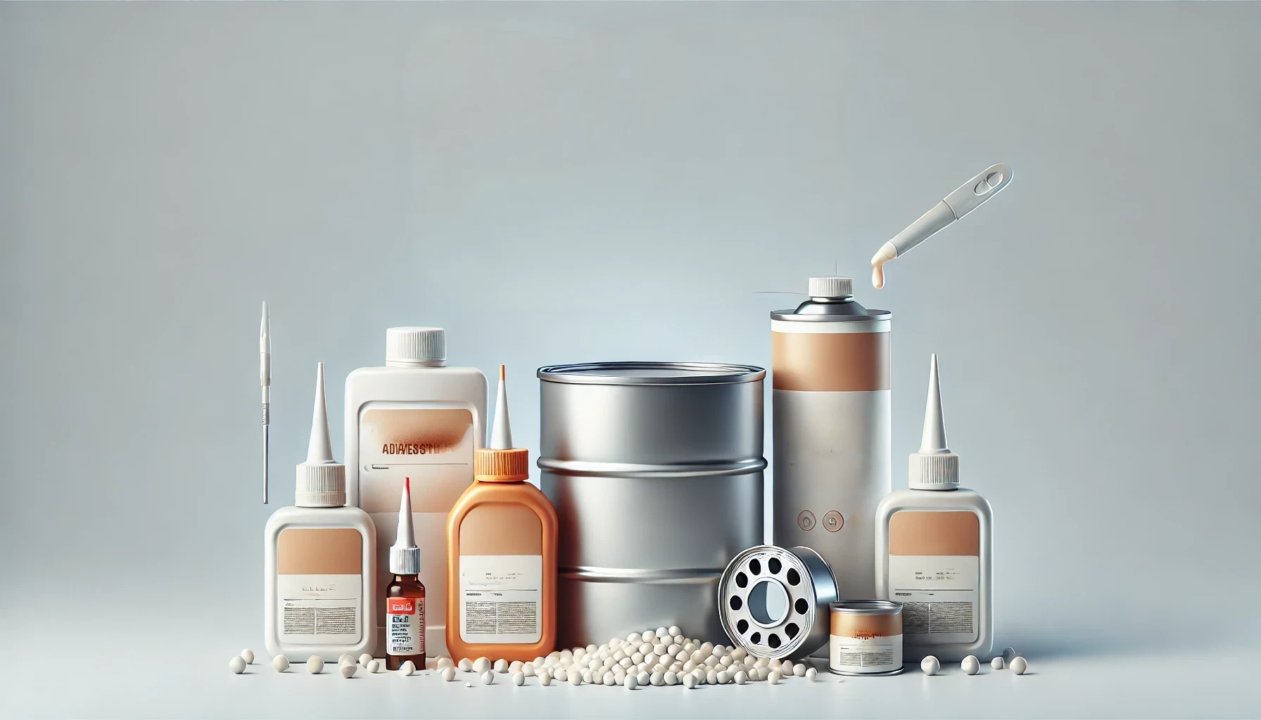Variety of adhesives and sealants in various containers and sizes